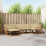 vidaXL Outdoor Sofa Set 18 pcs Natural and Cream Solid Acacia Wood