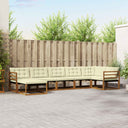 vidaXL Outdoor Sofa Set 21 pcs Natural and Cream Solid Acacia Wood