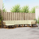 vidaXL Outdoor Sofa Set 21 pcs Natural and Cream Solid Acacia Wood