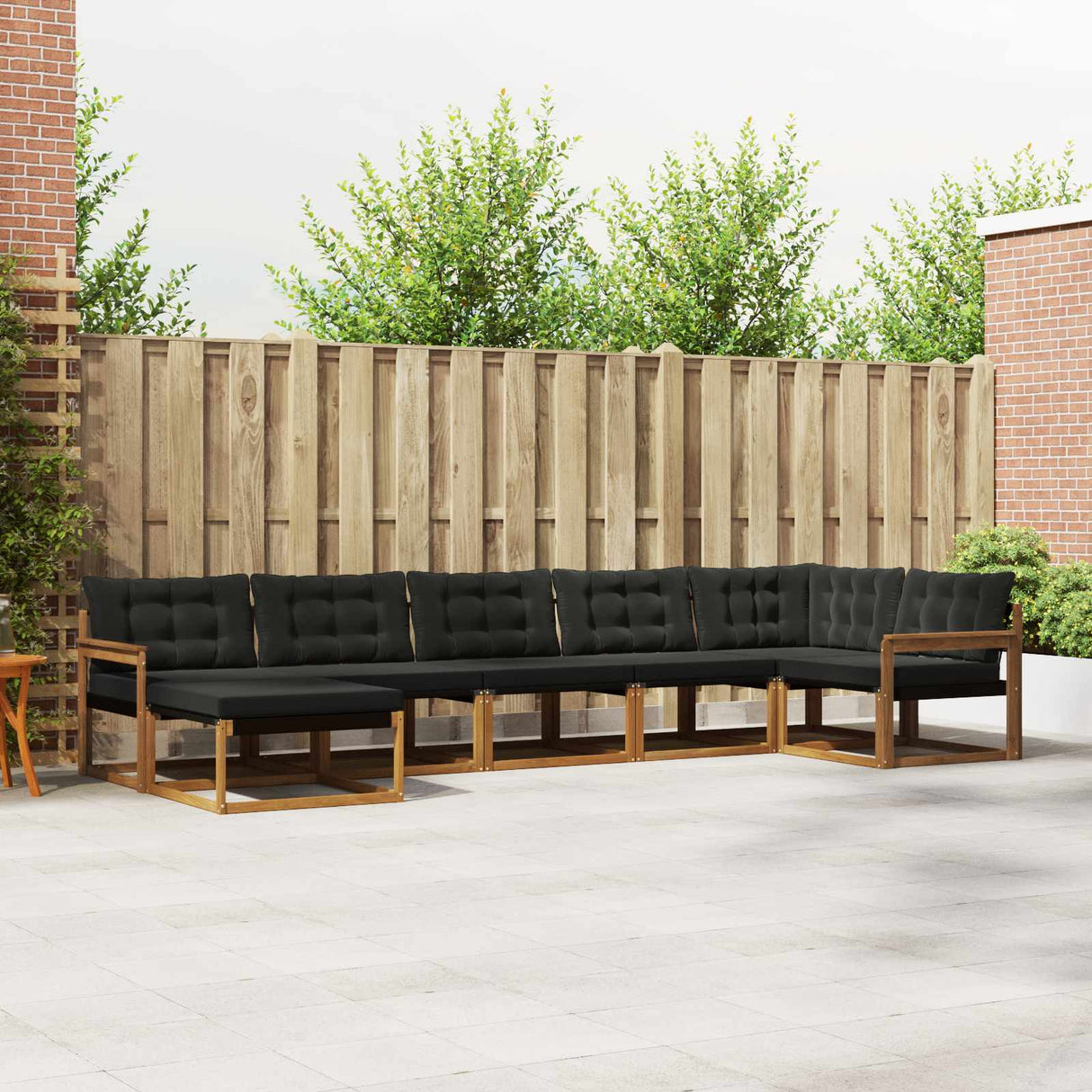 vidaXL Outdoor Sofa Set 21 pcs Natural and Cream Solid Acacia Wood