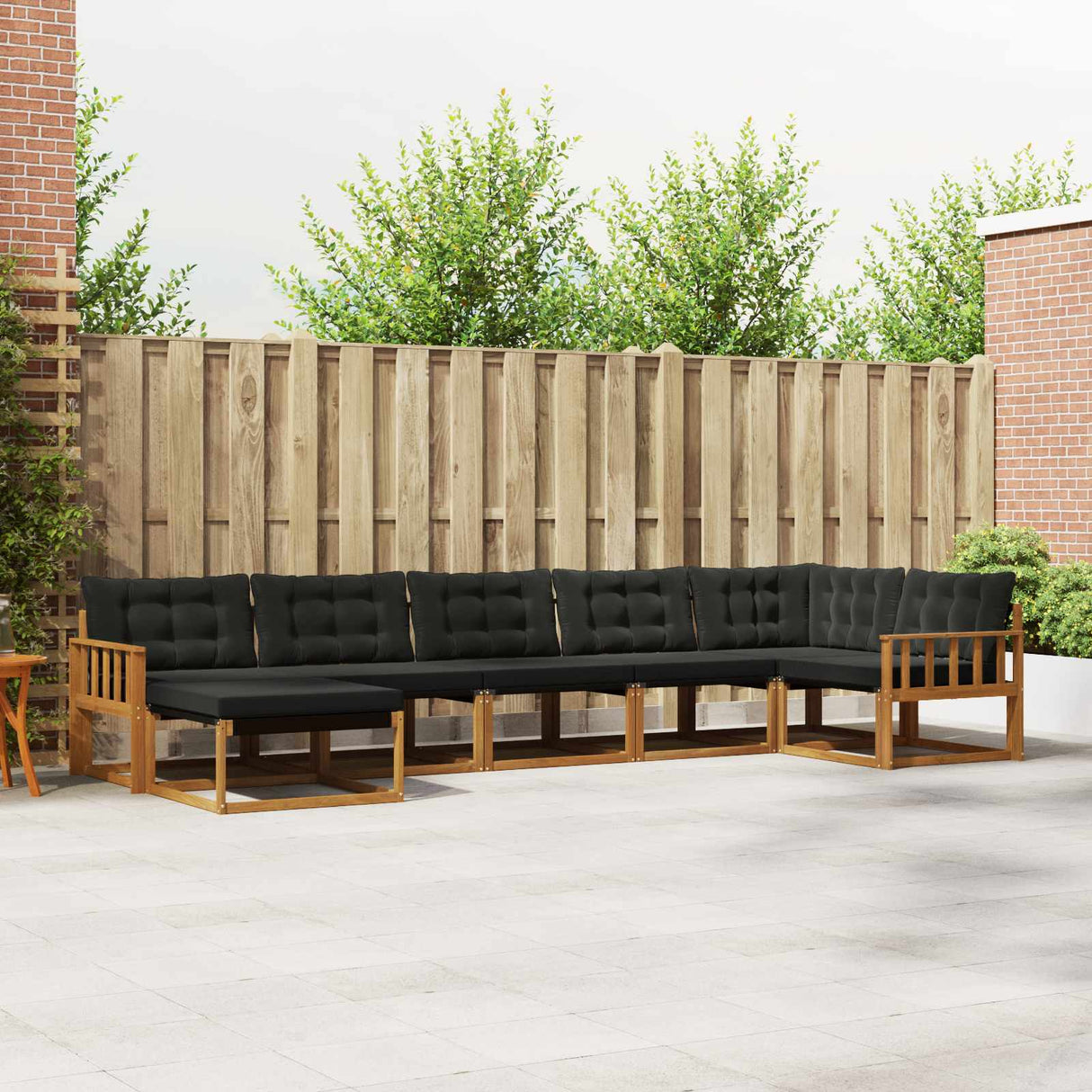 vidaXL Outdoor Sofa Set 21 pcs Natural and Cream Solid Acacia Wood
