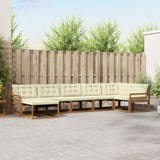 vidaXL Outdoor Sofa Set 21 pcs Natural and Cream Solid Acacia Wood
