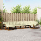 vidaXL Outdoor Sofa Set 21 pcs Natural and Cream Solid Acacia Wood