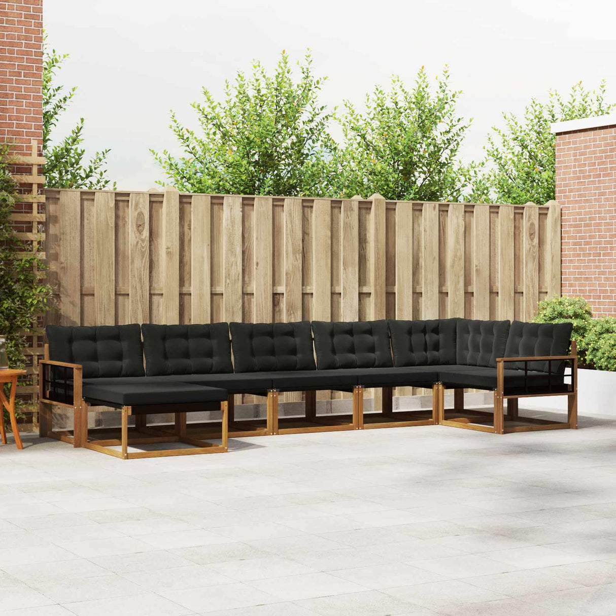 vidaXL Outdoor Sofa Set 21 pcs Natural and Cream Solid Acacia Wood