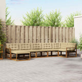 vidaXL Outdoor Sofa Set 21 pcs Natural and Cream Solid Acacia Wood