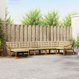 vidaXL Outdoor Sofa Set 21 pcs Natural and Cream Solid Acacia Wood