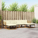 vidaXL Outdoor Sofa Set with Cushions 6 pcs Natural and Cream