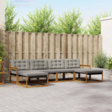 vidaXL Outdoor Sofa Set with Cushions 6 pcs Natural and Cream