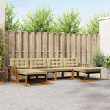 vidaXL Outdoor Sofa Set with Cushions 6 pcs Natural and Cream