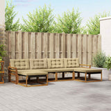 vidaXL Outdoor Sofa Set with Cushions 6 pcs Natural and Cream