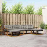 vidaXL Outdoor Sofa Set with Cushions 6 pcs Natural and Cream