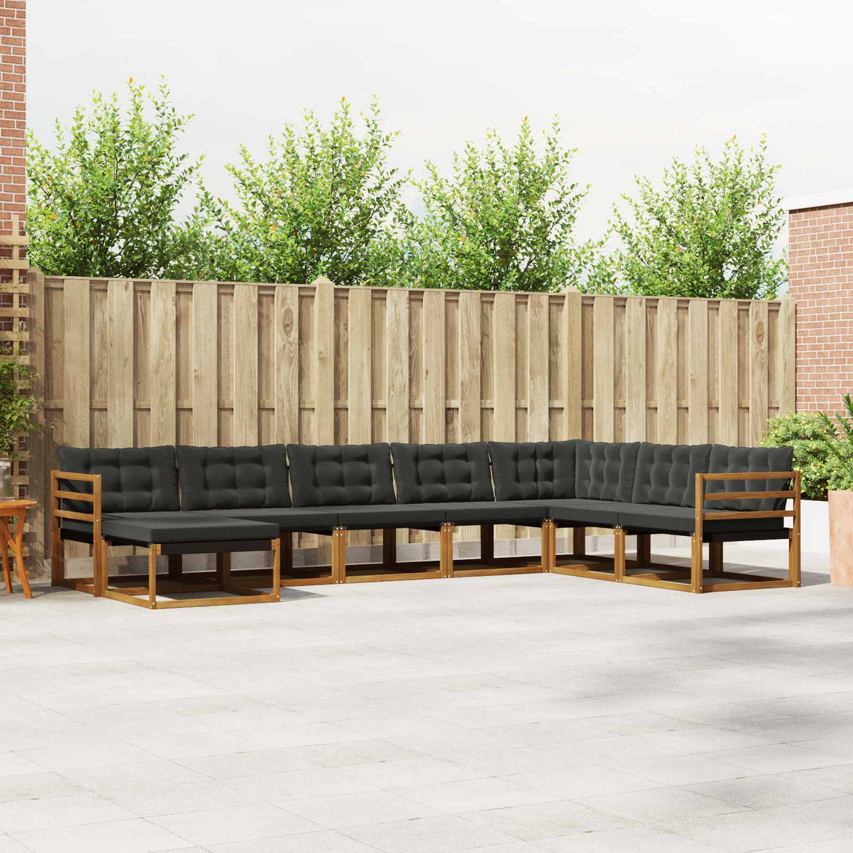 vidaXL Outdoor Sofa Set 24 pcs Natural and Cream Solid Acacia Wood