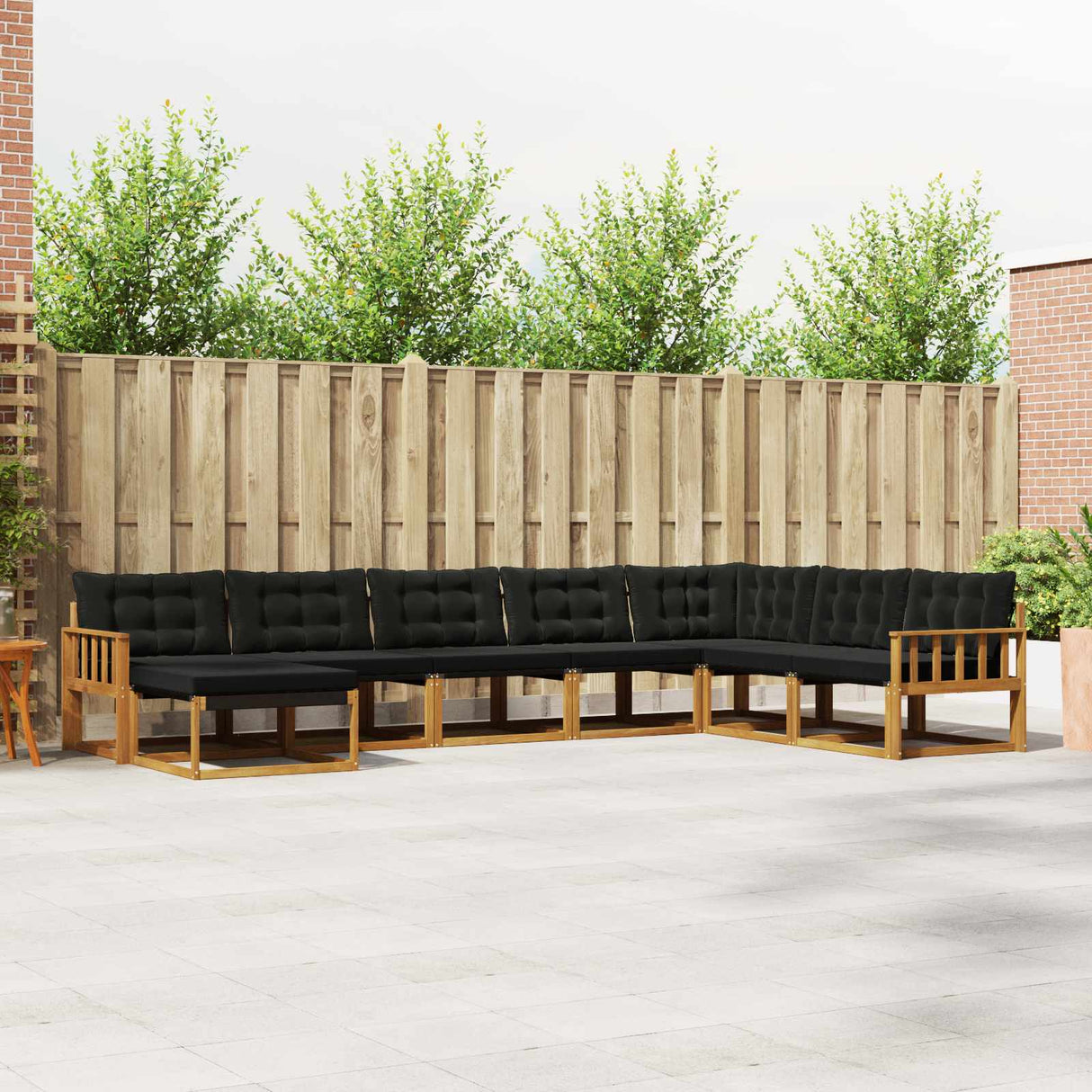 vidaXL Outdoor Sofa Set 24 pcs Natural and Cream Solid Acacia Wood