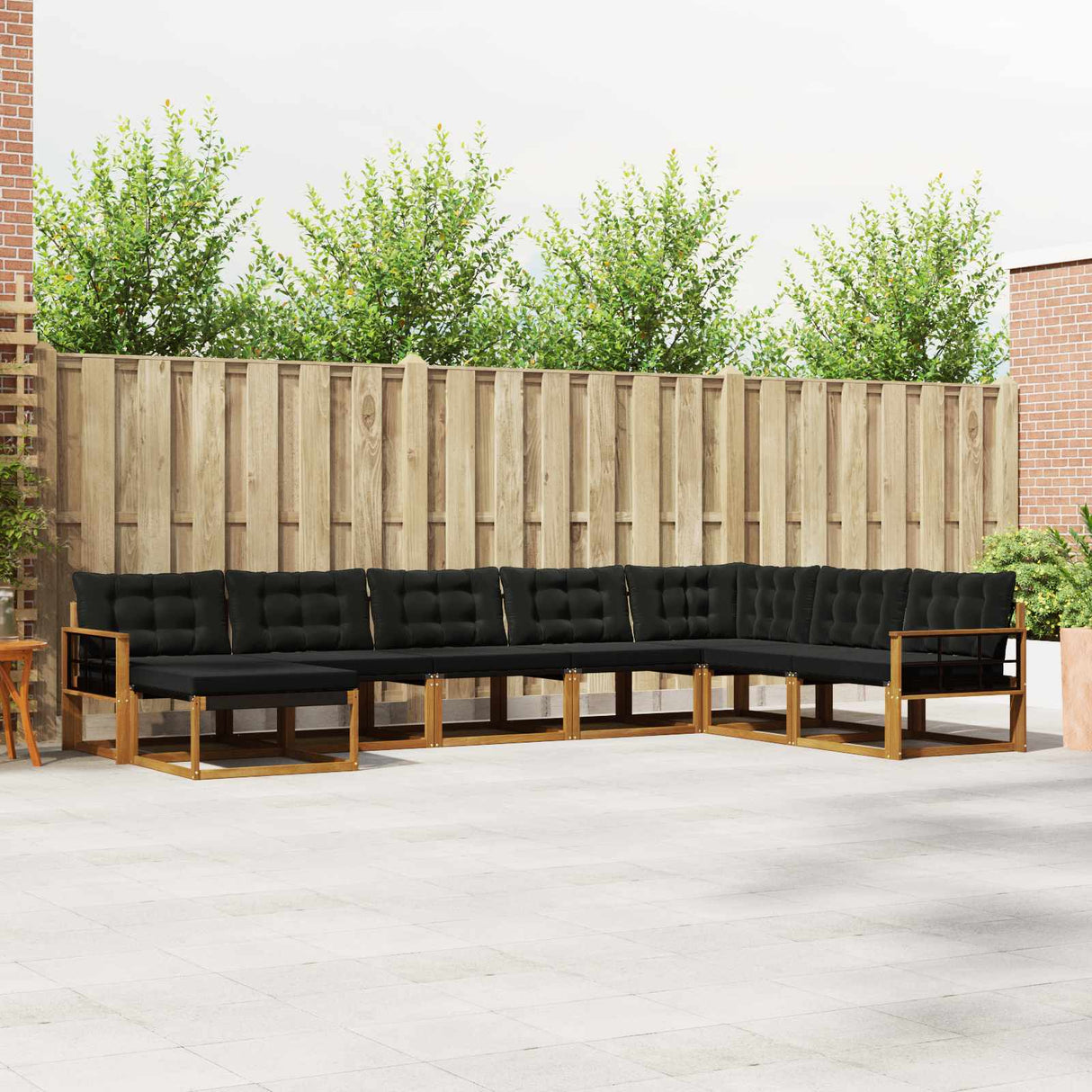 vidaXL Outdoor Sofa Set 24 pcs Natural and Cream Solid Acacia Wood