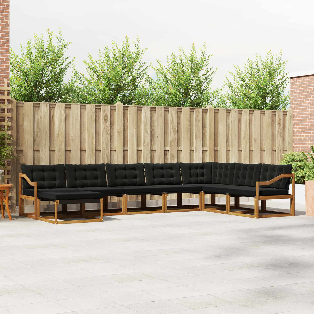 vidaXL Outdoor Sofa Set 24 pcs Natural and Cream Solid Acacia Wood