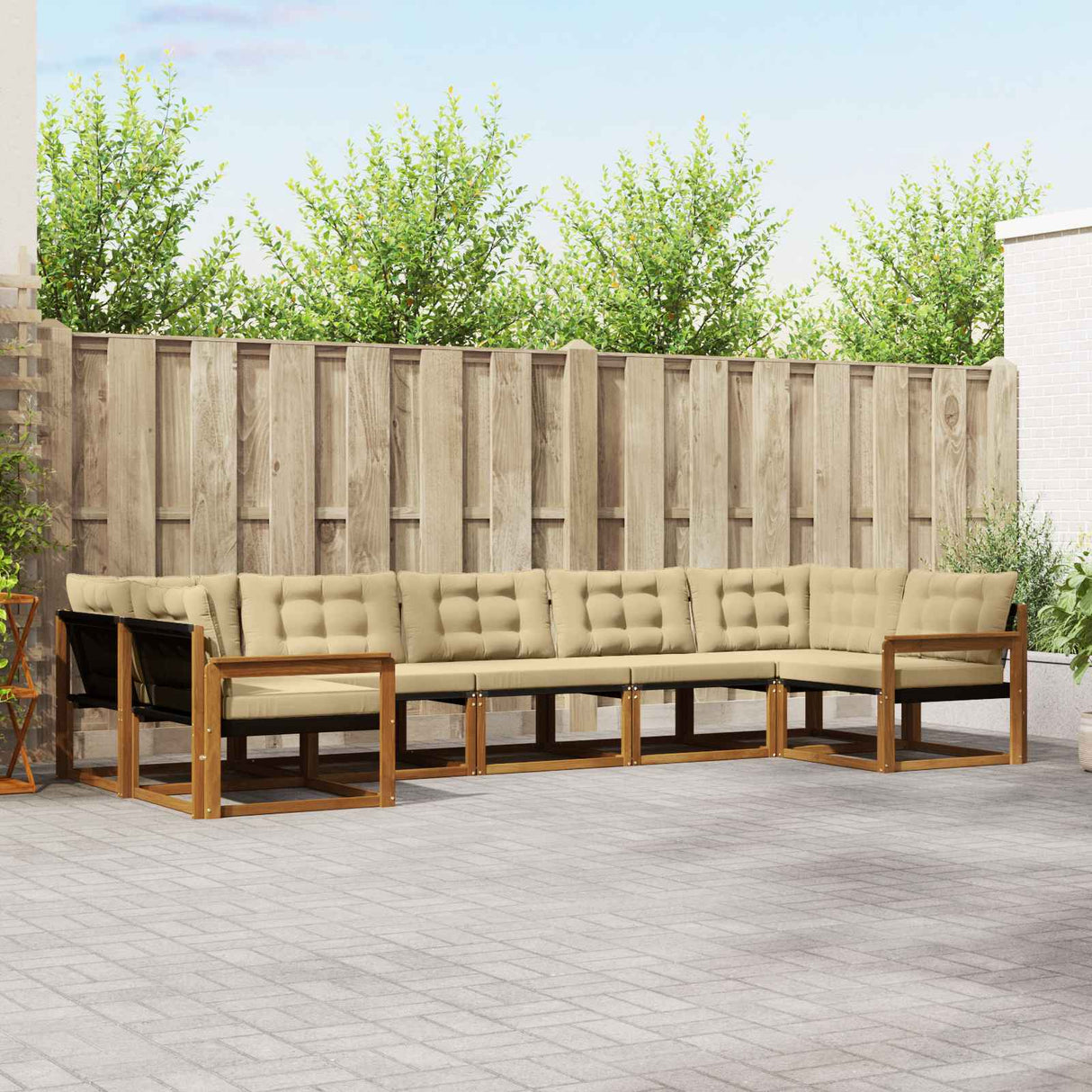 vidaXL Ensemble de banque de construction avec ustensiles 7 pcs Naturel et Crème