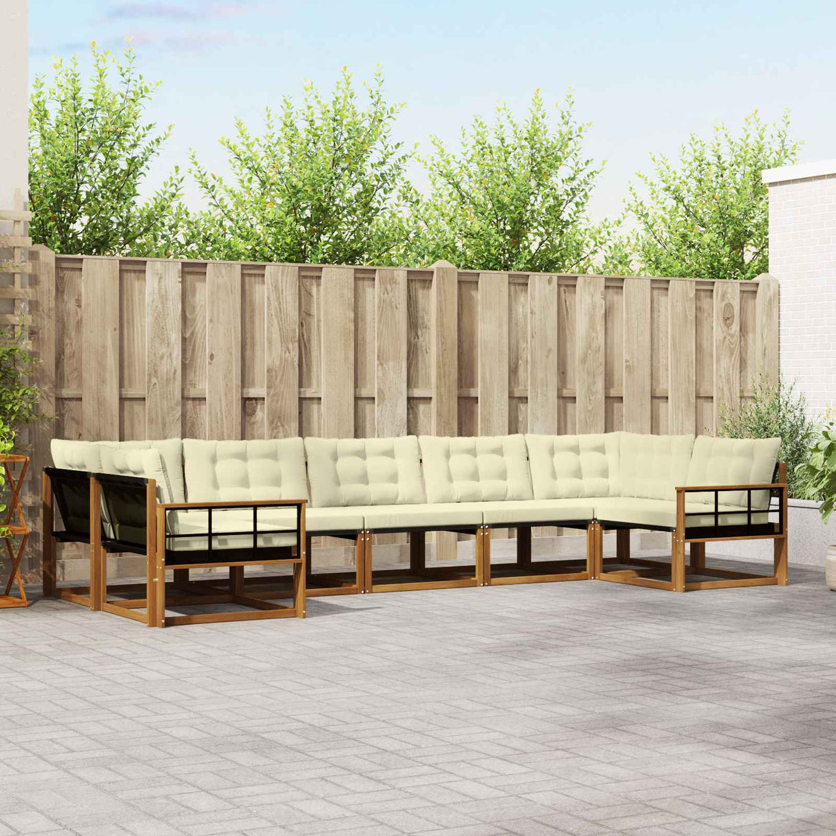 vidaXL Ensemble de banque de construction avec ustensiles 7 pcs Naturel et Crème