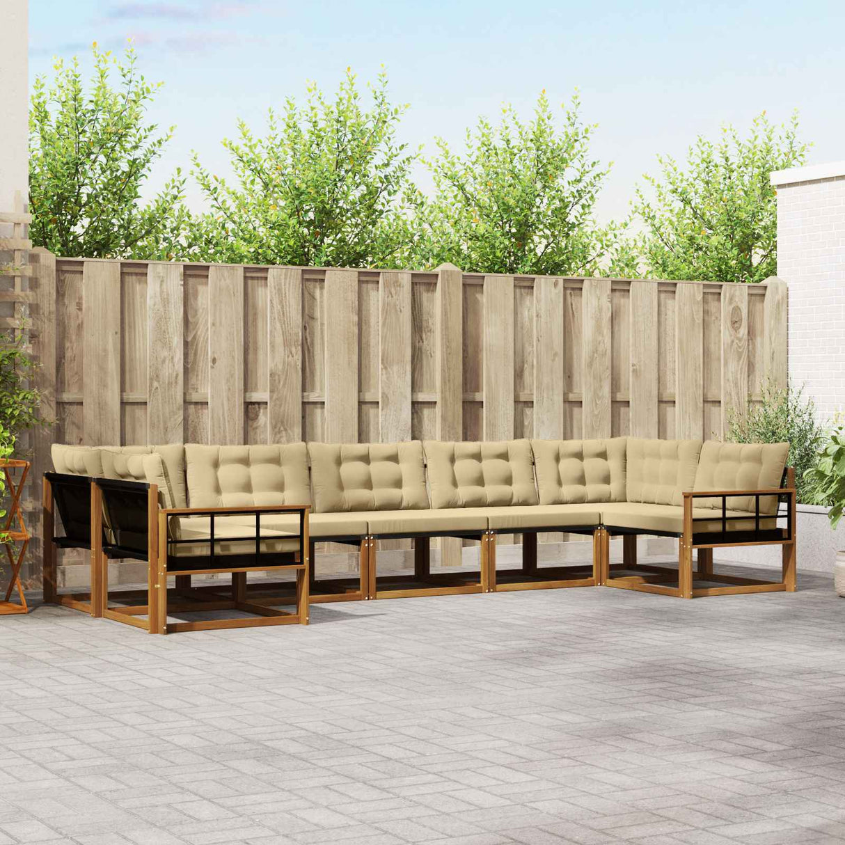 vidaXL Ensemble de banque de construction avec ustensiles 7 pcs Naturel et Crème