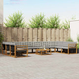 vidaXL Outdoor Sofa Set with Cushions 11 pcs Natural and Cream