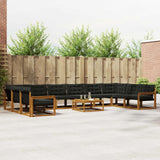 vidaXL Outdoor Sofa Set with Cushions 11 pcs Natural and Cream