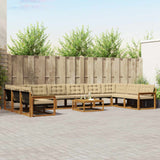 vidaXL Outdoor Sofa Set with Cushions 11 pcs Natural and Cream