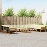 vidaXL Outdoor Sofa Set with Cushions 11 pcs Natural and Cream