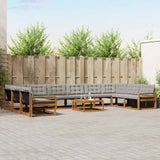 vidaXL Outdoor Sofa Set with Cushions 11 pcs Natural and Cream