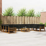 vidaXL Outdoor Sofa Set with Cushions 11 pcs Natural and Cream