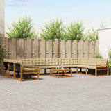 vidaXL Outdoor Sofa Set with Cushions 11 pcs Natural and Cream