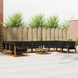 vidaXL Outdoor Sofa Set with Cushions 11 pcs Natural and Cream