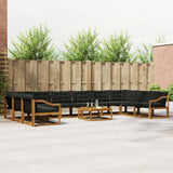 vidaXL Outdoor Sofa Set with Cushions 11 pcs Natural and Cream
