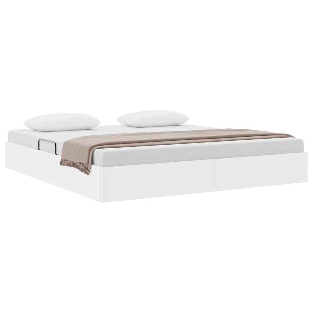 vidaXL Opbergbed met matras Zuiver Wit 183 x 213 cm Kunstleer