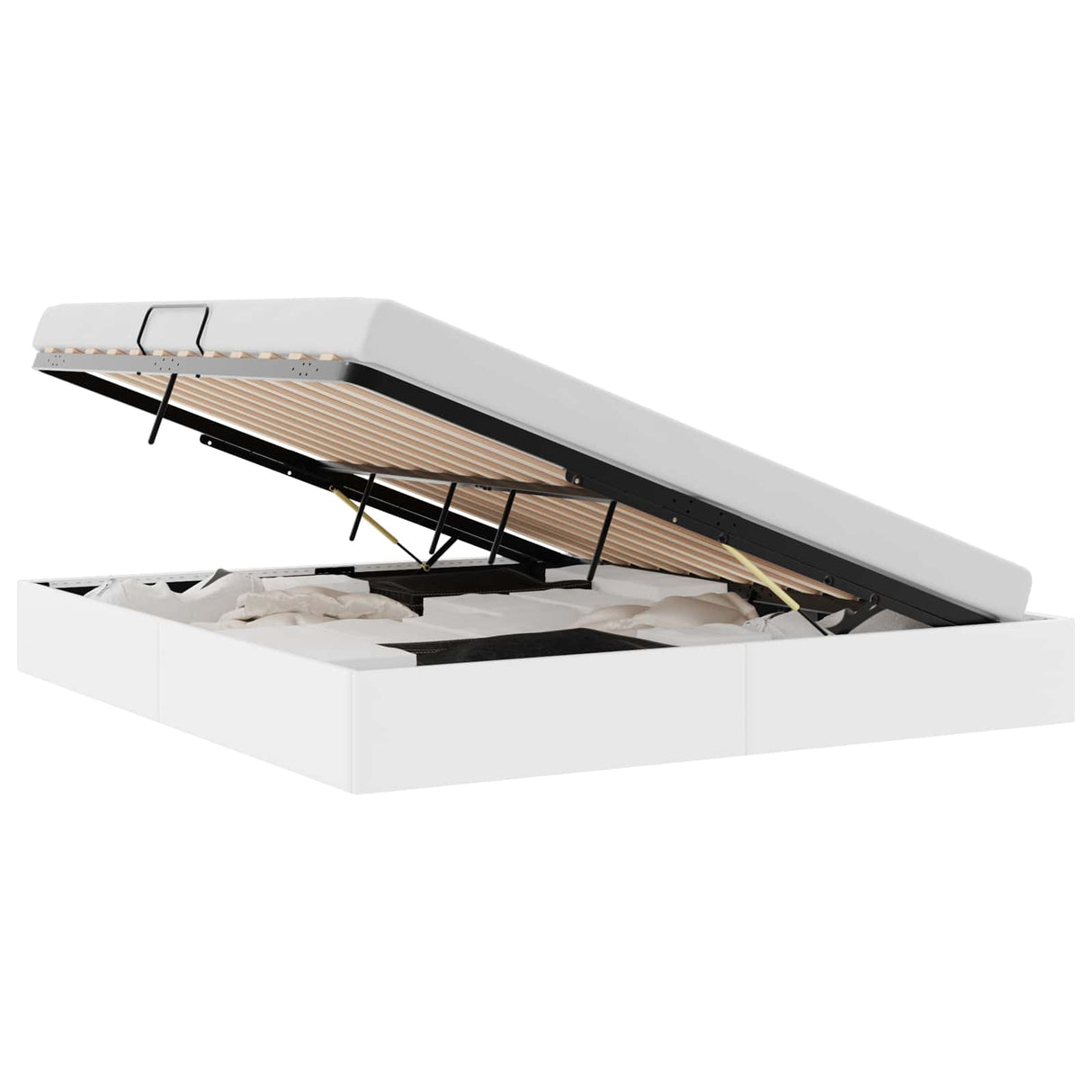 vidaXL Opbergbed met matras Zuiver Wit 183 x 213 cm Kunstleer