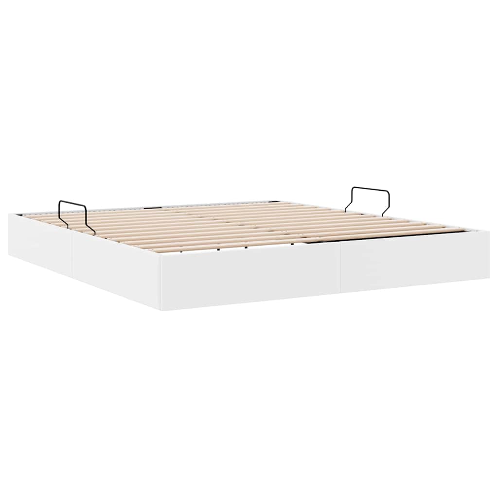 vidaXL Opbergbed met matras Zuiver Wit 183 x 213 cm Kunstleer