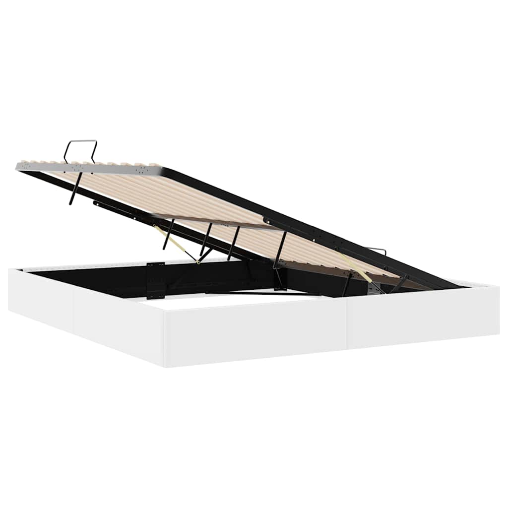 vidaXL Opbergbed met matras Zuiver Wit 183 x 213 cm Kunstleer