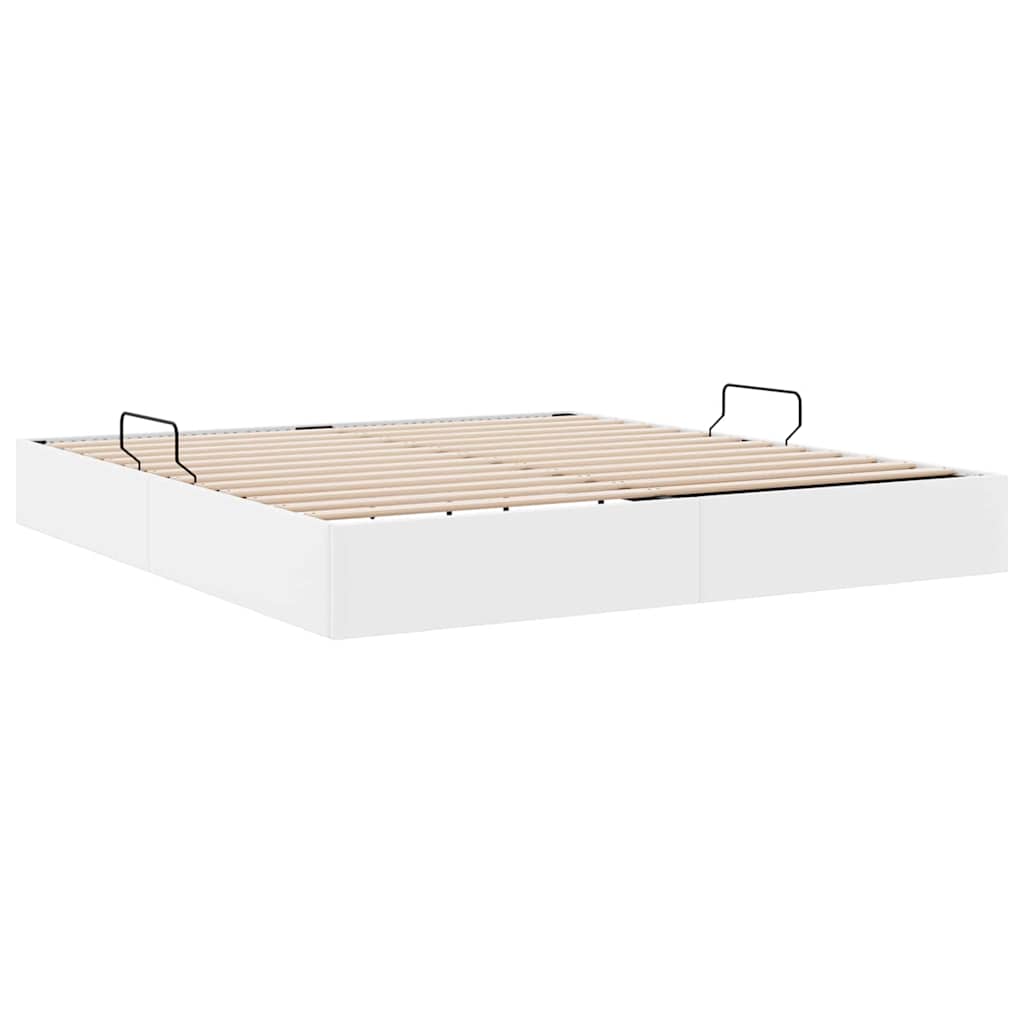 vidaXL Opbergbed met matras Zuiver Wit 183 x 213 cm Kunstleer