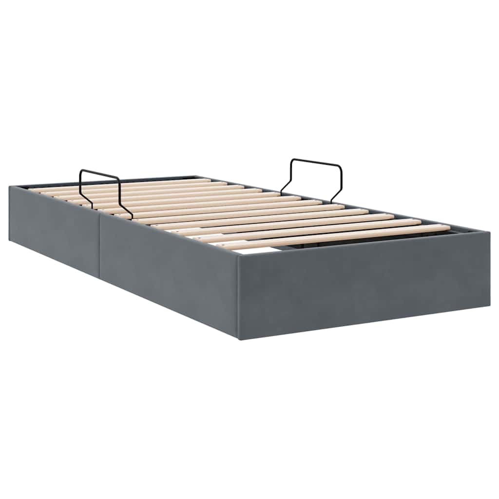vidaXL Opbergbed met matras Donkergrijs 100 x 190 cm Fluweel
