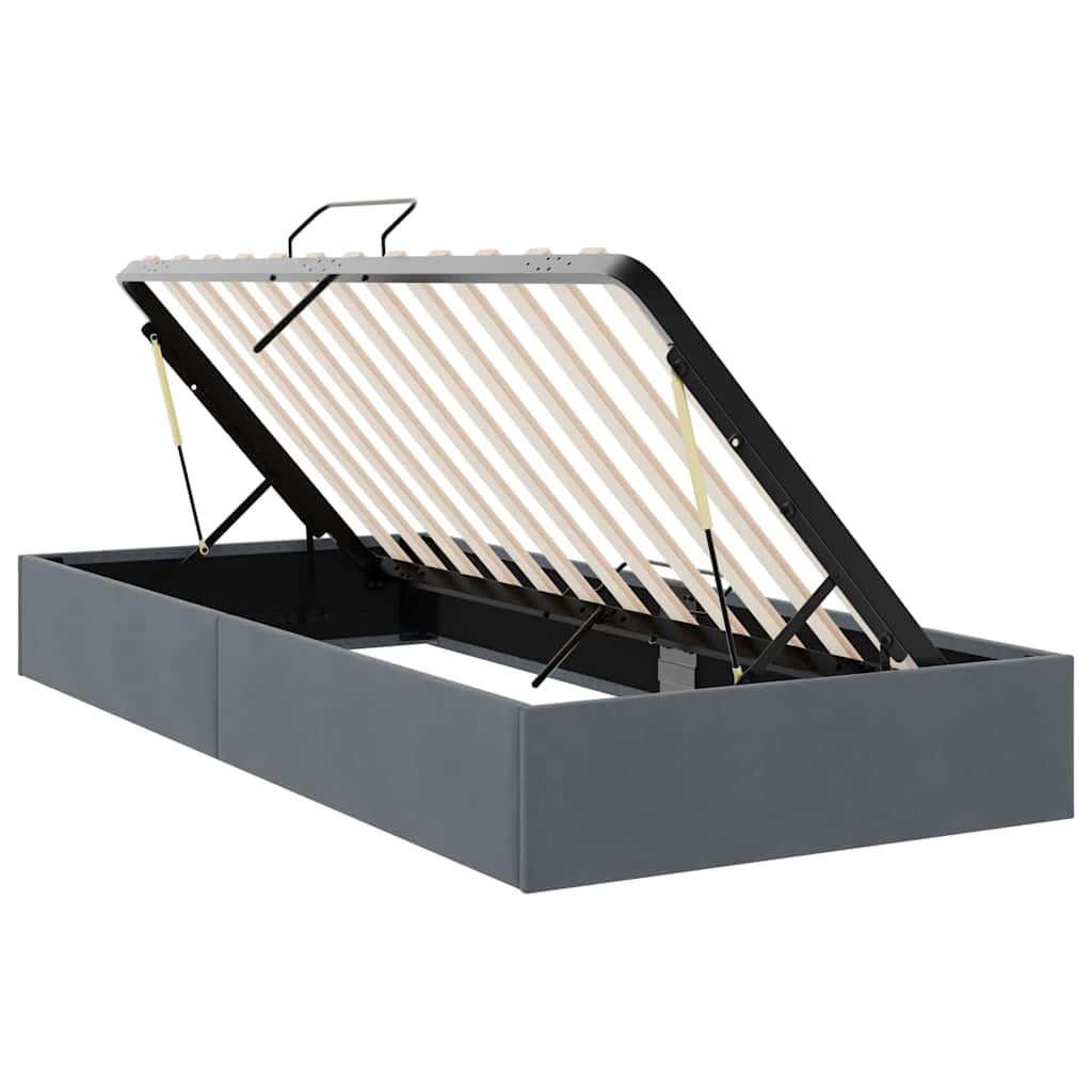 vidaXL Opbergbed met matras Donkergrijs 100 x 190 cm Fluweel