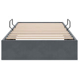 vidaXL Opbergbed met matras Donkergrijs 100 x 190 cm Fluweel