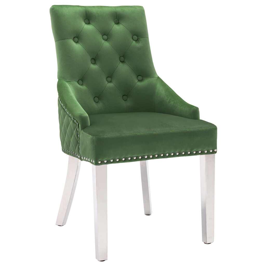 vidaXL Eetkamerstoelen 2 st fluweel geel