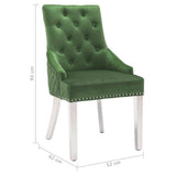 vidaXL Eetkamerstoelen 2 st fluweel geel