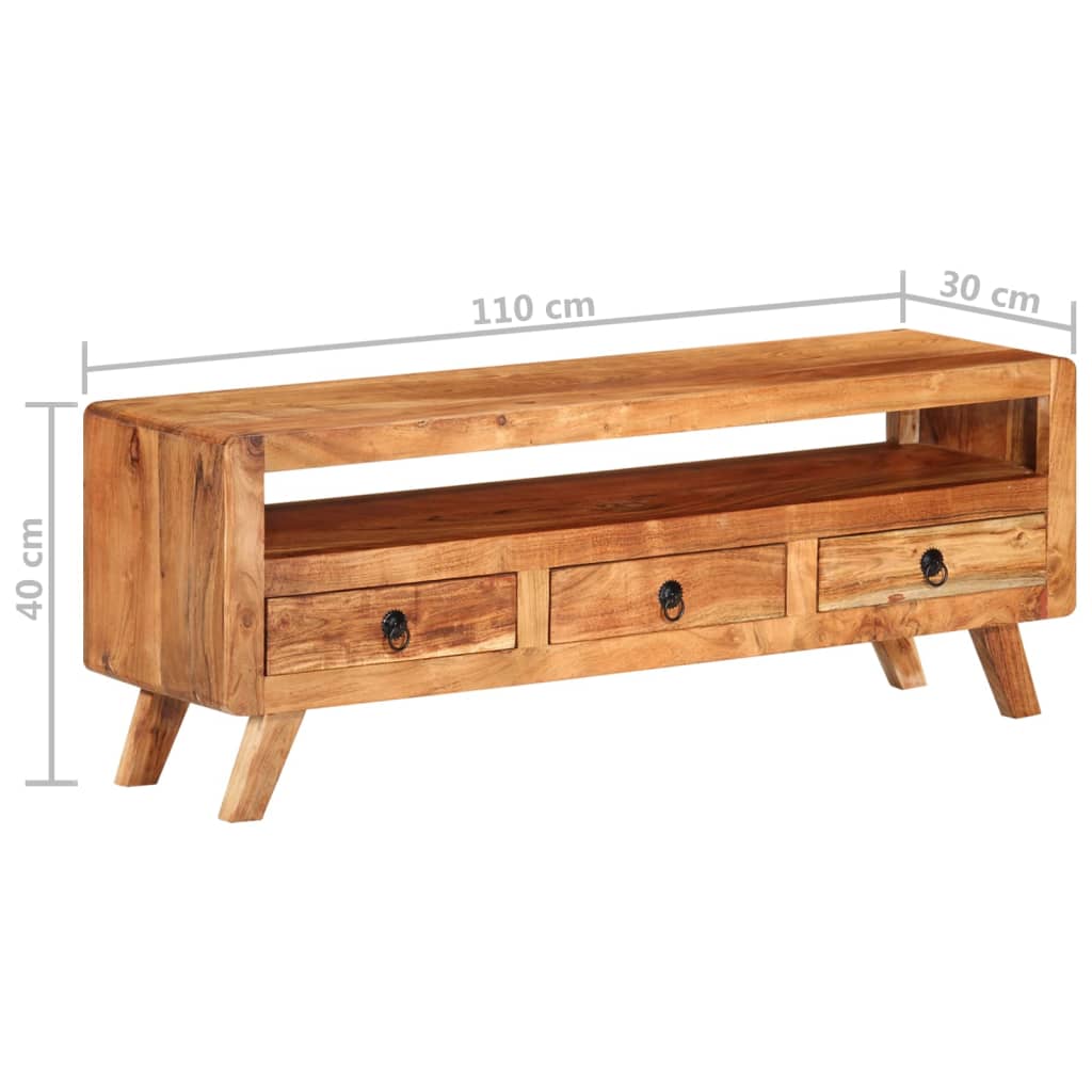 vidaXL Tv-meubel 110x30x40 cm massief gerecycled hout meerkleurig