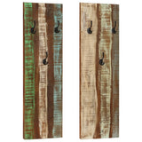 vidaXL Wall-Mounted Coat Racks 2 pcs 36x110x3 cm Solid Mango Wood