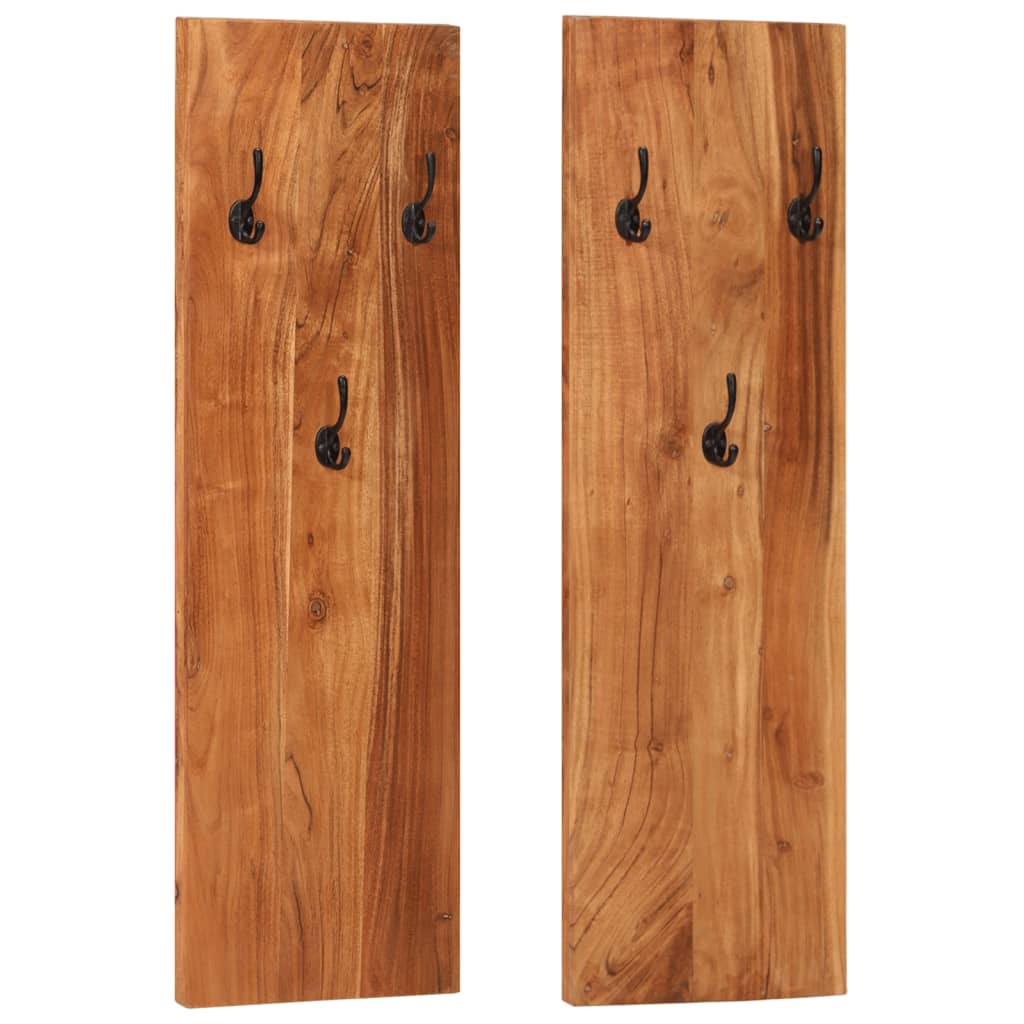 vidaXL Wall-Mounted Coat Racks 2 pcs 36x110x3 cm Solid Mango Wood