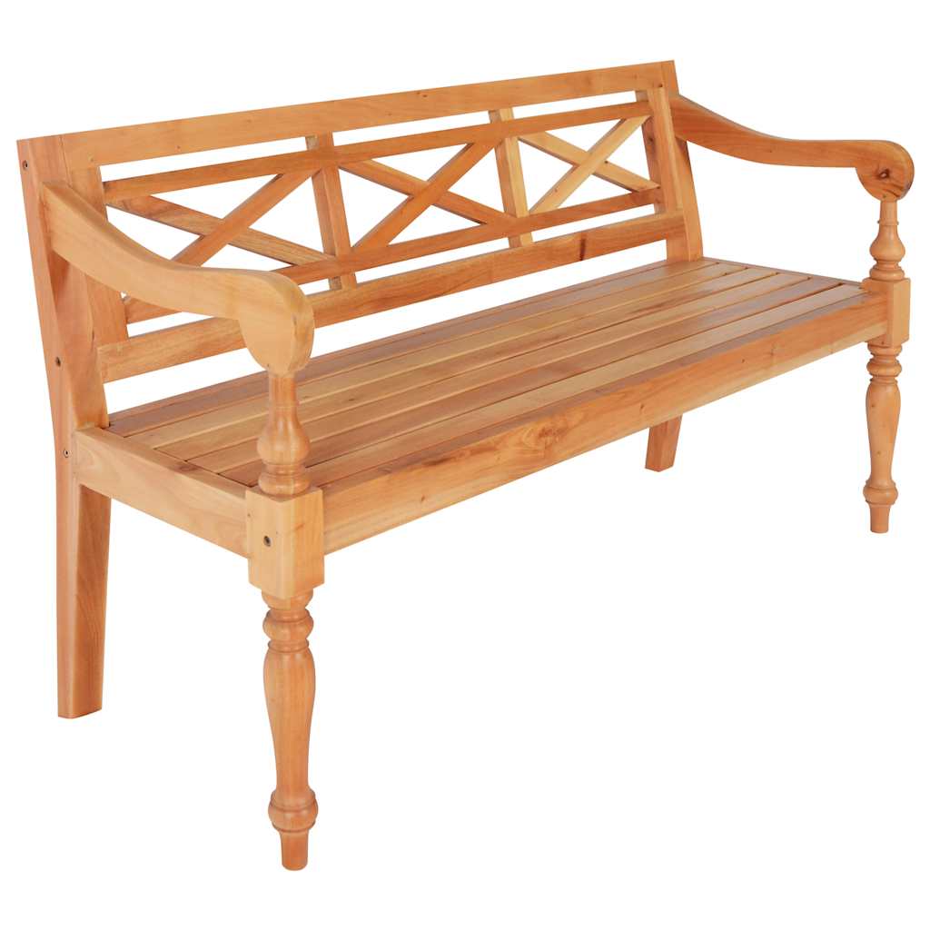 vidaXL Batavia Bench 98 cm Solid Mahogany Wood White