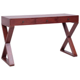 vidaXL Computerbureau 115x47x77 cm massief mahoniehout bruin
