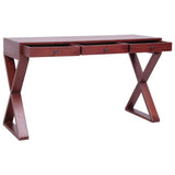 vidaXL Computerbureau 115x47x77 cm massief mahoniehout bruin