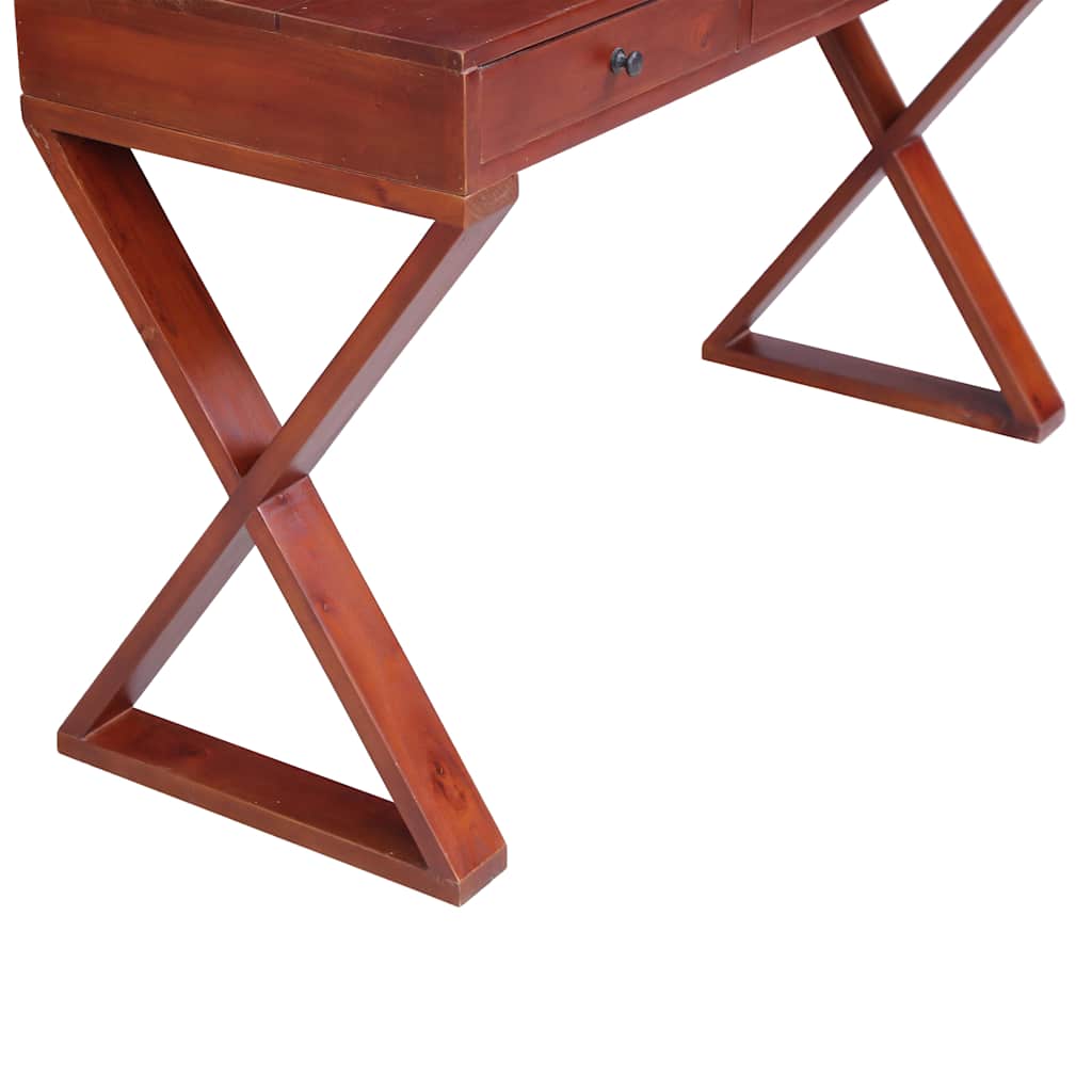vidaXL Computerbureau 115x47x77 cm massief mahoniehout bruin