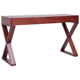 vidaXL Computerbureau 115x47x77 cm massief mahoniehout bruin