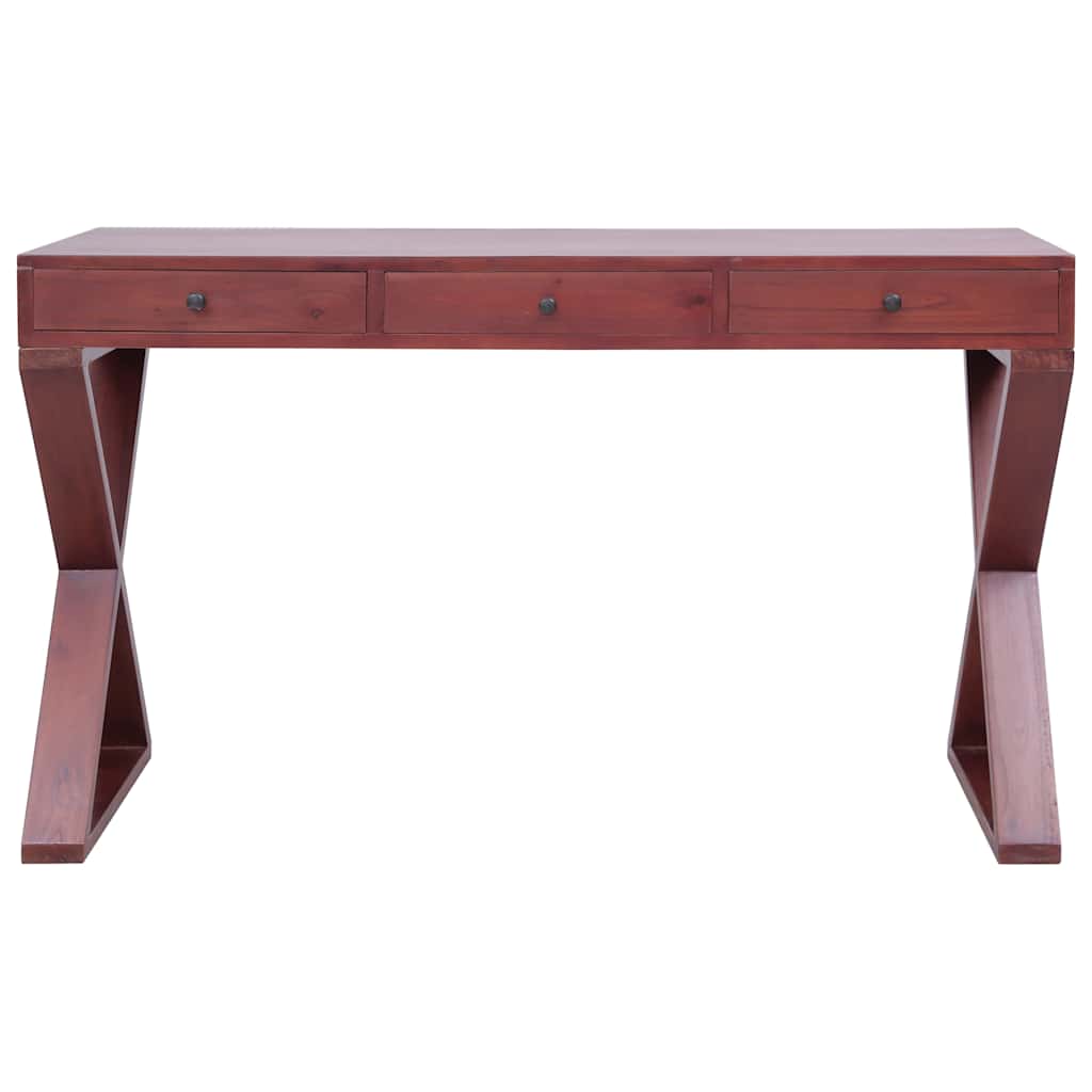 vidaXL Computerbureau 115x47x77 cm massief mahoniehout bruin